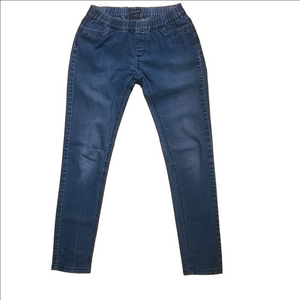 Jules & James Jeans Medium Wash Denim Chambray Low Rise Pull On Straight Leg